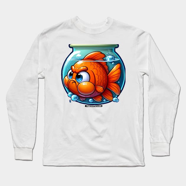 Angry Critters - Goldfish in a Bowl Long Sleeve T-Shirt by Angry Critters